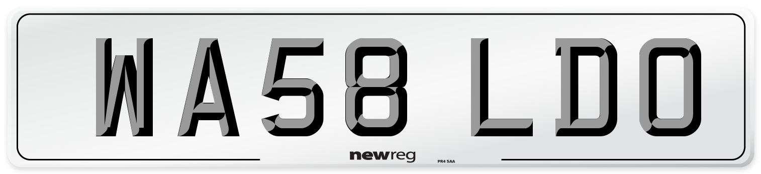WA58 LDO Number Plate from New Reg